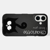 Schattigee zwarte cartoon katten naam houtskool Case-Mate iPhone case (Achterkant (horizontaal))