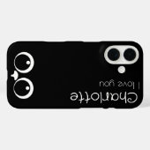 Schattigee zwarte cartoon katten naam houtskool Case-Mate iPhone case (Achterkant (horizontaal))