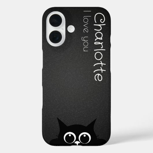 Schattigee zwarte cartoon katten naam houtskool Case-Mate iPhone case (Achterkant)