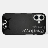 Schattigee zwarte cartoon katten naam houtskool Case-Mate iPhone case (Achterkant (horizontaal))