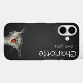 Schattigee zwarte cartoon katten naam houtskool Case-Mate iPhone case (Achterkant (horizontaal))
