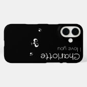 Schattigee zwarte cartoon katten naam houtskool Ho Case-Mate iPhone Case (Achterkant (horizontaal))