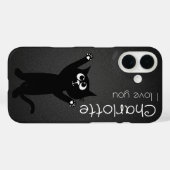 Schattigee zwarte cartoon katten naam houtskool Ho Case-Mate iPhone Case (Achterkant (horizontaal))