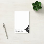 Schattigee zwarte cartoon kattennaam post-it® notes (Kantoor)