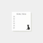 Schattigee zwarte Cat Paws aangepaste tekst Post-it® Notes (Voorkant)