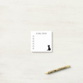 Schattigee zwarte Cat Paws aangepaste tekst Post-it® Notes (Op bureau)