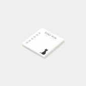 Schattigee zwarte Cat Paws aangepaste tekst Post-it® Notes (Schuin)