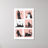Schattigee Zwarte Cat Wall Art Canvas Print (Voorkant)