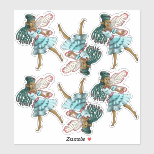 Schattigee zwarte elfjes sticker (Vel)