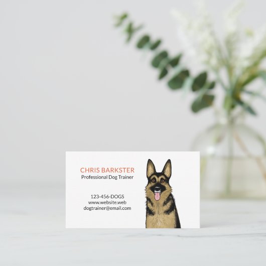 Schattigee zwarte en bruine Duitse herdershond Visitekaartje (Staand voorkant)