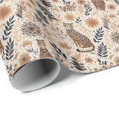 Schattigee zwarte en gouden luipaard cadeaupapier (Rol Hoek)