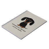 Schattigee zwarte en tan teckel met aangepaste tek notitieboek (Linkerzijde)