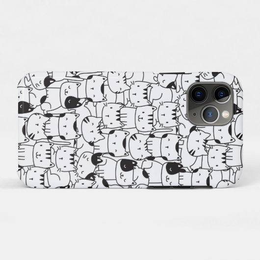Schattigee zwarte en witte katten Case-Mate iPhone case (Achterkant (horizontaal))
