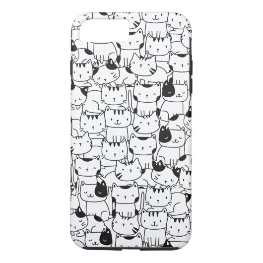 Schattigee zwarte en witte katten Case-Mate iPhone case (Achterkant)