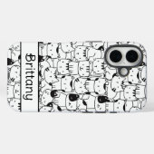 Schattigee zwarte en witte katten Case-Mate iPhone case (Achterkant (horizontaal))