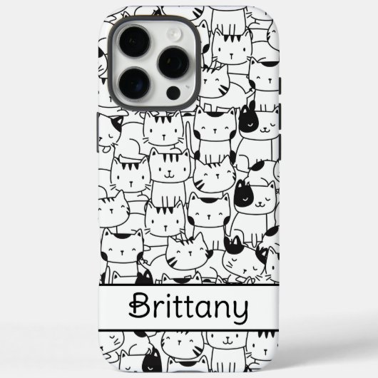 Schattigee zwarte en witte katten Case-Mate iPhone case (Achterkant)