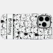 Schattigee zwarte en witte katten Case-Mate iPhone case (Achterkant (horizontaal))