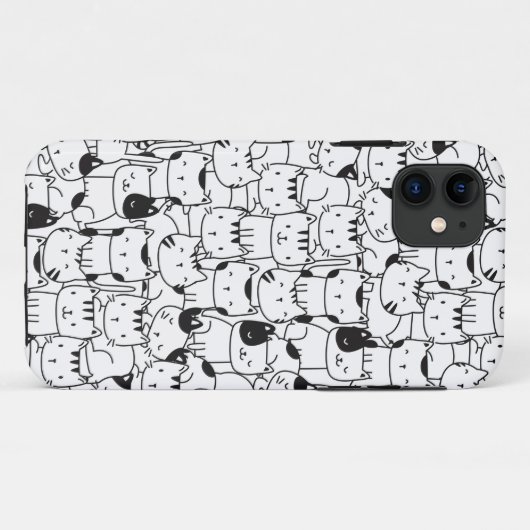 Schattigee zwarte en witte katten Case-Mate iPhone case (Achterkant (horizontaal))