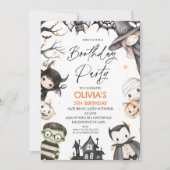 Schattigee zwarte Halloween meisjes verjaardagsfee Kaart (Voorkant)