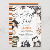 Schattigee zwarte Halloween meisjes verjaardagsfee Kaart (Voorkant / Achterkant)