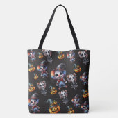 Schattigee zwarte Halloween Tote Bag (Achterkant)