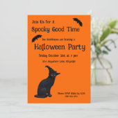 Schattigee zwarte heksenkat kaart (Staand voorkant)