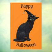 Schattigee zwarte heksenkat raamsticker (Vel 3)