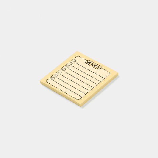 Schattigee zwarte hond gepersonaliseerde post-it n post-it® notes (Schuin)