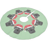 Schattigee zwarte hond in Santa Hat Kerstboom Rok (Gekanteld)