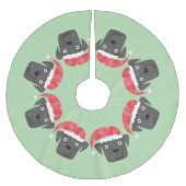 Schattigee zwarte hond in Santa Hat Kerstboom Rok (Voorkant)