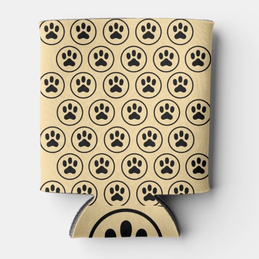 Schattigee zwarte hondenpootafdrukken - Pet Lover  Blikjeskoeler (Voorkant)