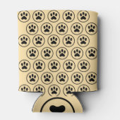 Schattigee zwarte hondenpootafdrukken - Pet Lover  Blikjeskoeler (Achterkant)