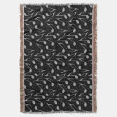 Schattigee zwarte houndstooth chique muzieknoten deken (Voorkant Verticaal)