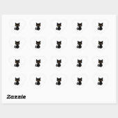 Schattigee zwarte kat 2 hart sticker (Vel)
