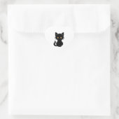Schattigee zwarte kat 2 hart sticker (Tas)