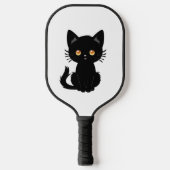 Schattigee zwarte kat 2 pickleball paddle (Voorkant)