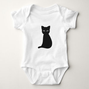 Schattigee zwarte kat baby bodysuit. romper
