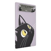 Schattigee Zwarte Kat Cartoon – Kinder Klembord (Schuin)
