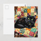 Schattigee zwarte kat | Contact houden Briefkaart (Voorkant / Achterkant)