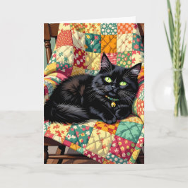 Schattigee zwarte kat | Denken aan jou Kaart