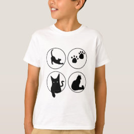 Schattigee zwarte kat design T-shirts