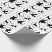 Schattigee zwarte kat design T-shirts Cadeaupapier (Hoek)