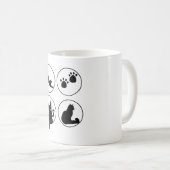 Schattigee zwarte kat design T-shirts Koffiemok (Voorkant rechts)
