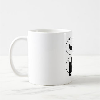 Schattigee zwarte kat design T-shirts Koffiemok