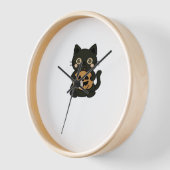 Schattigee zwarte kat die Jack o lantaarn pompoen  (Hoek)