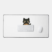 Schattigee zwarte kat die Jack o lantaarn pompoen  Bureaumat (Keyboard & Muis)