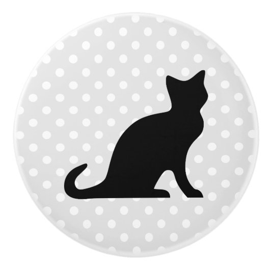 Schattigee zwarte kat DIY keramische deur en ladek Keramische Knop (Voorkant)