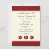 Schattigee zwarte kat en bloemen verjaardagsuitnod kaart (Achterkant)