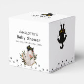Schattigee zwarte kat en boek Baby shower Bedankdoosjes (Achterkant)