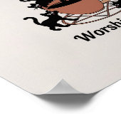 Schattigee zwarte kat en koffie, aanbidden koffie  poster (Hoek)